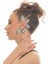 Kadın Gümüş Renk Lak Kaplama Zirkon Taşlı Dokulu Yaprak Stilizesi Sol Kulak Earcuff&kıkırdak Küpe 1