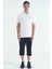Beyaz Yazı Nakışlı Baskı Detaylı Standart Kalıp Polo Yaka Erkek T-Shirt - 88239 3