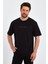 Erkek Siyah Baskılı Basic Oversize Bisiklet Yaka Kısa Kollu T-Shirt 1