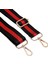Geniş Omuz Askısı Ayarlanabilir Yedek Kemer Crossbody Kanvas Çanta（siyah ve Kırmızı ÇIZGILI）78-140CM (Yurt Dışından) 2