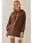 Kahverengi Kanguru Cepli Kapüşonlü Sweatshirt 3YXK8-47460-18 3