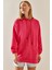 Fuşya Kanguru Cepli Oversize Kapüşonlü Sweatshirt 3YXK8-47461-07 1