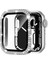 Apple Watch Seri 9-8-7 41MM Uyumlu Ekran ve Taşlı Kasa Koruyucu Gümüş 2