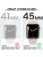 Apple Watch Seri 9-8-7 45MM Uyumlu Ekran ve Taşlı Kasa Koruyucu Gümüş 4