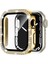 Apple Watch Seri Se-6-5-4 44MM Uyumlu Ekran ve Taşlı Kasa Koruyucu Gold 2
