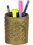 Kalemlik Altın Eskitme Renk Masa Kalemliği Organizer Kalemlik Y Desenli Model 1