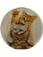 Desenli Çift Taraflı Kedi Tırmalama Paspası Yuvarlak Yellow 36*36 cm 3