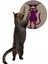 Desenli Çift Taraflı Kedi Tırmalama Paspası Yuvarlak Purple 36*36 cm 2