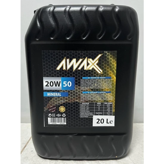 Awax 20W50 20 Litre Motor Yağı ( Üretim Yılı: 2023 )