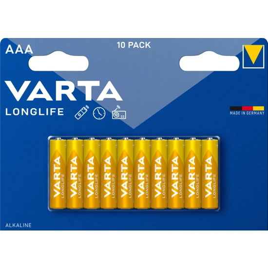 VARTA Longlife AAA Alkalin kalem pil 10'lu paket