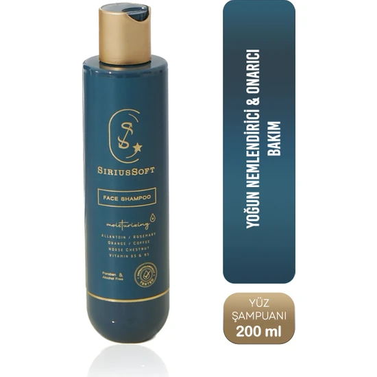 SiriusSoft Yoğun Nemlendirici Yüz Temizleme Yıkama Şampuanı / Yüz Temizleme Yıkama Jeli 200 ml