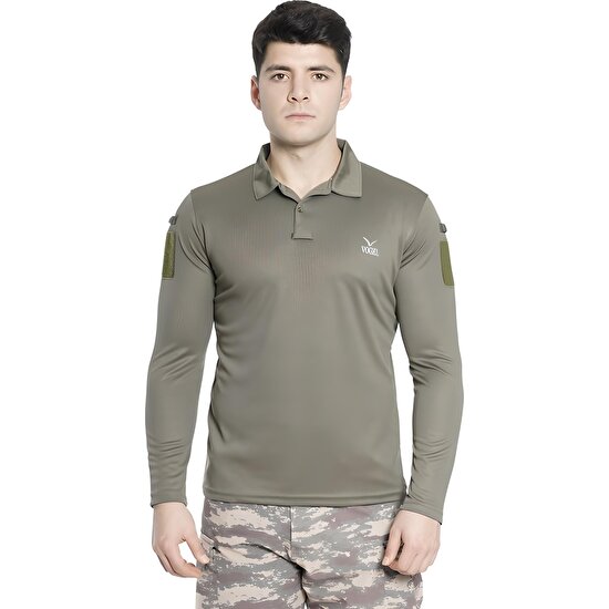 Vogel Tactical Tactical Uzun Kollu Yakalı T-Shirt Haki