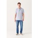 Avva Erkek Açık Mavi %100 Pamuk Serin Tutan Standart Fit Normal Kesim Polo Yaka T-Shirt E001004