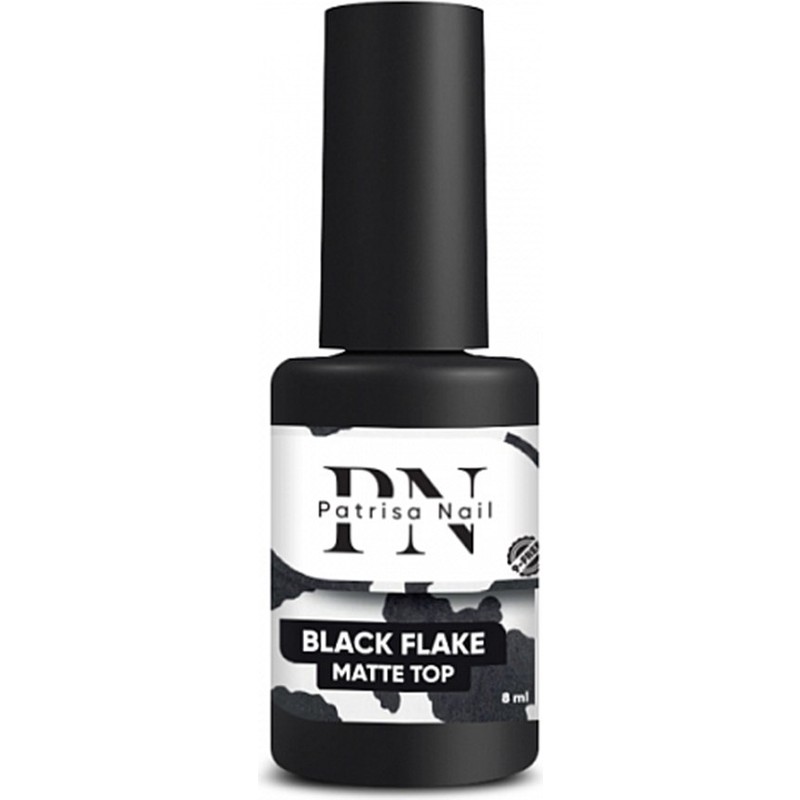 Patrisa Nail Black Flake Top - 8 ml Kül Efekti Matte Top Coat