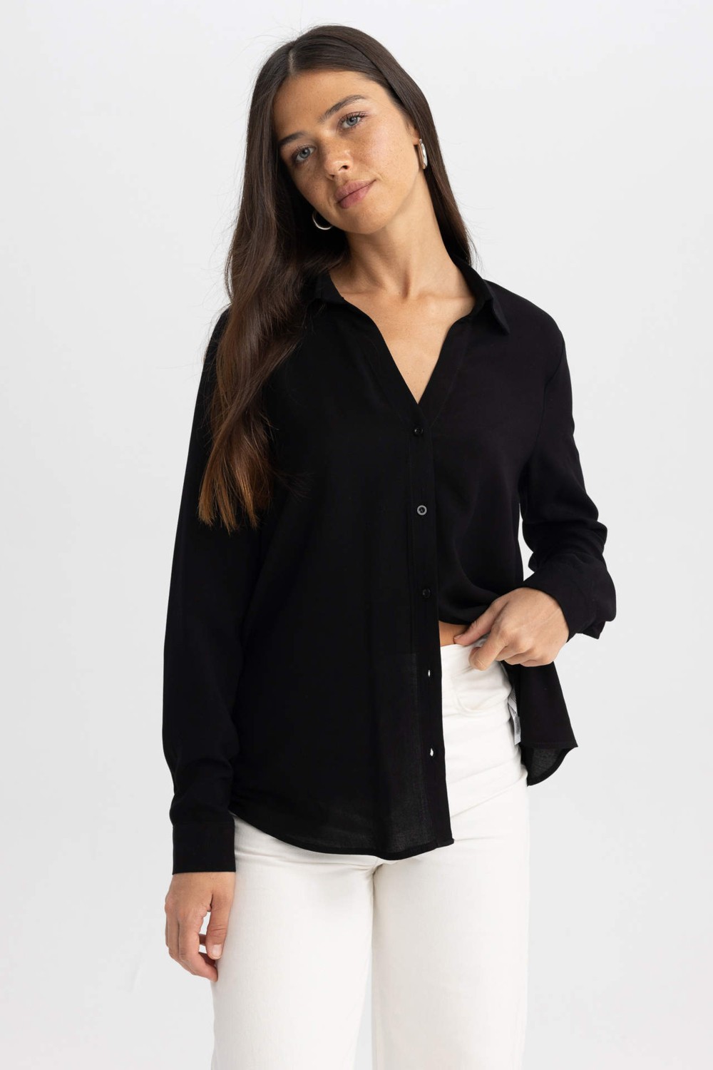 DeFacto Regular Fit Uzun Kollu Basic Gömlek Z6472AZ23AU görsel 3