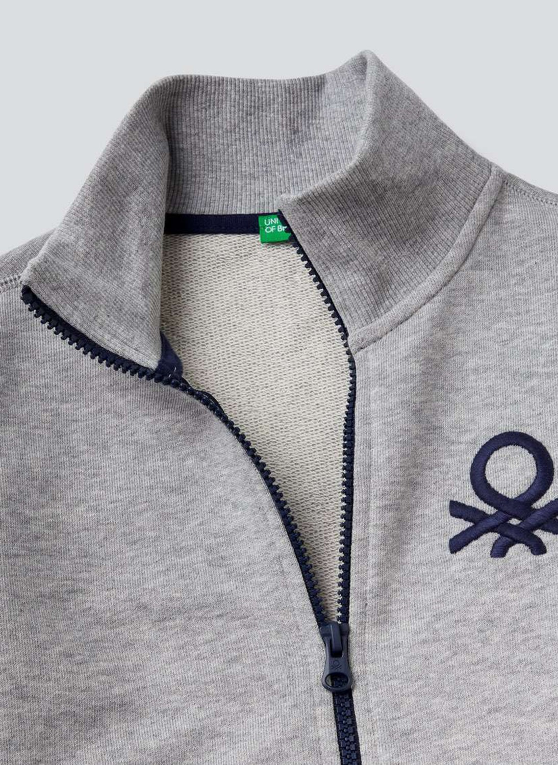 Benetton Erkek Çocuk Gri Melanj Sweatshırt 3J68C501B 501 görsel 2