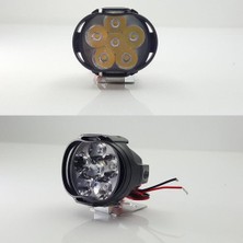 STS Oto Aksesuar 2 Adet Motosiklet Scooter LED Sis Farı Çakar ve Sabit Mod 6 Ledli