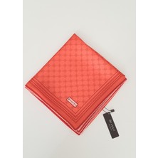 Vakko 125 K 37144 - Vakko Marka Nar Çiçeği Rengi Tivil Ipek Eşarp - 8683468211045