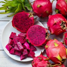 FidanBudur Ejder Meyvesi, Dragon Fruit, Pitaya, 1 Kg, 3-4 Adet, Içi Kırmızı-Mor Tropikal Meyve