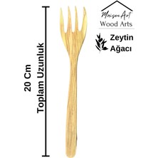 Maison Art Ceviz Ağacı Çatal Seti El Yapımı Ahşap Salata Çatalı 2'li
