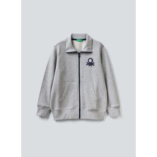Benetton Erkek Çocuk Gri Melanj Sweatshırt 3J68C501B 501