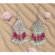 Crystal Atelier Pembe Boncuklu Filigran Küpe