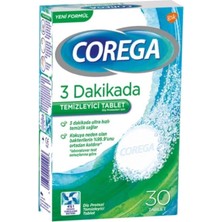 Corega Temizleyici 30 Tablet Diş Protezi İçin Kokuya Sebep Olan Bakterileri %99,9'unu Ortadan Kaldırır