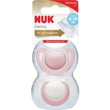 Nuk Genius Silikon Emzik 6-18 Ay 2'li Pembe Beyaz