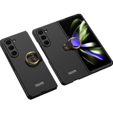 Fibaks Samsung Galaxy Z Fold 5 Kılıf Yüzüklü Kamera Korumalı Katlanabilir Renkli Sert Kıpta Kapak