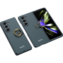 Fibaks Samsung Galaxy Z Fold 5 Kılıf Yüzüklü Kamera Korumalı Katlanabilir Renkli Sert Kıpta Kapak