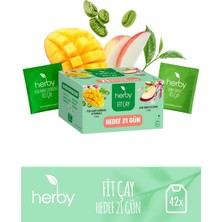 Herby Fit Çay Hedef 21 Gün Yeşil Kahve Çekirdekli Mangolu ve Elma Sirkeli Elmalı Form Bitki Çayı
