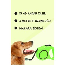 MUJGAN Makaralı Otomatik Köpek Tasması 3 Metre Yeşil