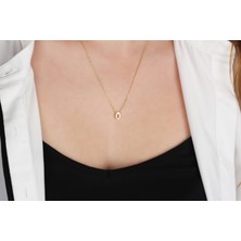 Glorria Gümüş 3 Boyutlu Minimalist Ö Harfi Kolye