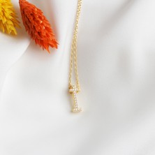 Glorria Gümüş I Harfi Taşlı Kolye