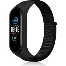 HappyCase Xiaomi Mi Band 4 Hasırlı Cırtcırtlı Kordon - Siyah