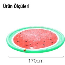 Polham 170X170 cm Ultra Geniş Çocuklar Için Yuvarlak Su Matı, Fışkıyeli Oyun Havuzu, Serinletici Su Matı