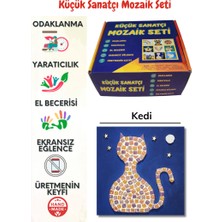 Zen Mozaik Çocuk Mozaik Seti-Dikkat ve El Becerisi Geliştirici Sanatsal Eğitici Oyuncak - Kedi