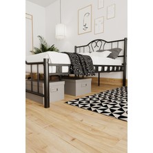 Hier Orkide Çift Kişilik Ferforje Tarz Metal Siyah Karyola 150X200
