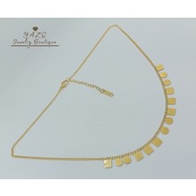 Yaze Jewelry Geometrik Şekilli Gold Renkli Çelik Kolye