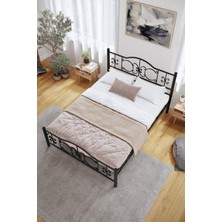 Hier Pero Tek Kişilik Başlıklı Ferforje Siyah Metal Karyola 90X200