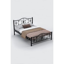 Hier Pero Tek Kişilik Başlıklı Ferforje Siyah Metal Karyola 90X200