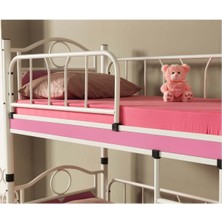 Hier Zümrüt Bebek Çocuk Odası Ahşap Başlıklı Metal Ranza ve Karyola 70X130 Yatak Ölçülü