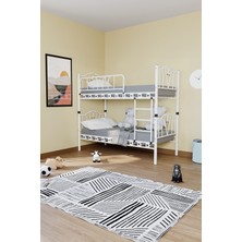 Hier Orkide Genç Çocuk Odası Metal Beyaz Ranza ve Karyola 90X200 Yatak Ölçülü