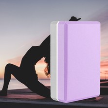 Homyl Yoga Block Eva Slip Olmayan Profesyonel Spor Salonu Tuğla Fitness Pilates Egzersiz Mor Açık Gri (Yurt Dışından)