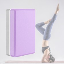 Homyl Yoga Block Eva Slip Olmayan Profesyonel Spor Salonu Tuğla Fitness Pilates Egzersiz Mor Açık Gri (Yurt Dışından)