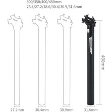 Homyl Alaşım Alüminyum Dağ Bisikleti Koltuk Post Seatpost 27.2mm 30.9mm 31.6mm x 400MM - Siyah 30.9 400MM (Yurt Dışından)