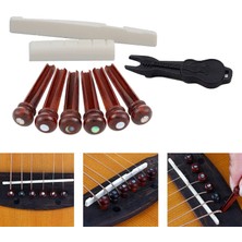 Homyl 6x Gitar Köprüsü Pimleri Gitar Köprü Pegs Gitar Edin Çıkarma Aksesuarları (Yurt Dışından)