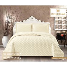 Royal Home Galata Soft Çift Kişilik Yatak Örtüsü Seti 3 Parça Krem