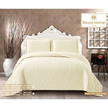 Royal Home Maçka Soft Çift Kişilik Yatak Örtüsü Seti 3 Parça Krem