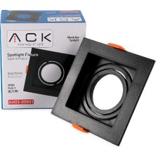 Ack Modüler Kare Spot Armatür Siyah Kasa